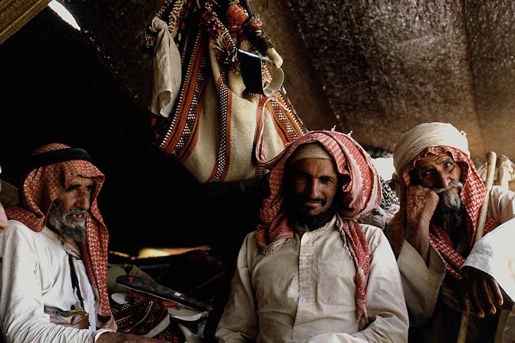 Tor Eigeland - Elders of Al-Murrah Bedouin tribe resting in tent in Saudi Arabia's Rub al-Khali, the Empty Quarter. W5793