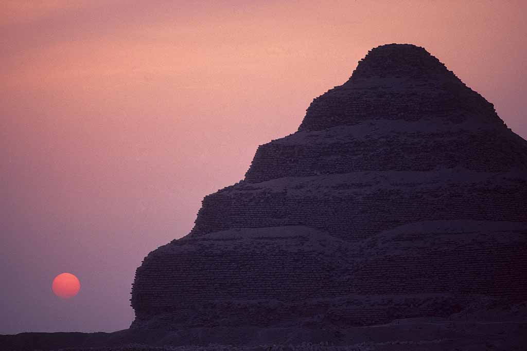 Tor Eigeland - King Djoser's Step Pyramid at Saqqara after sunset. W8258
