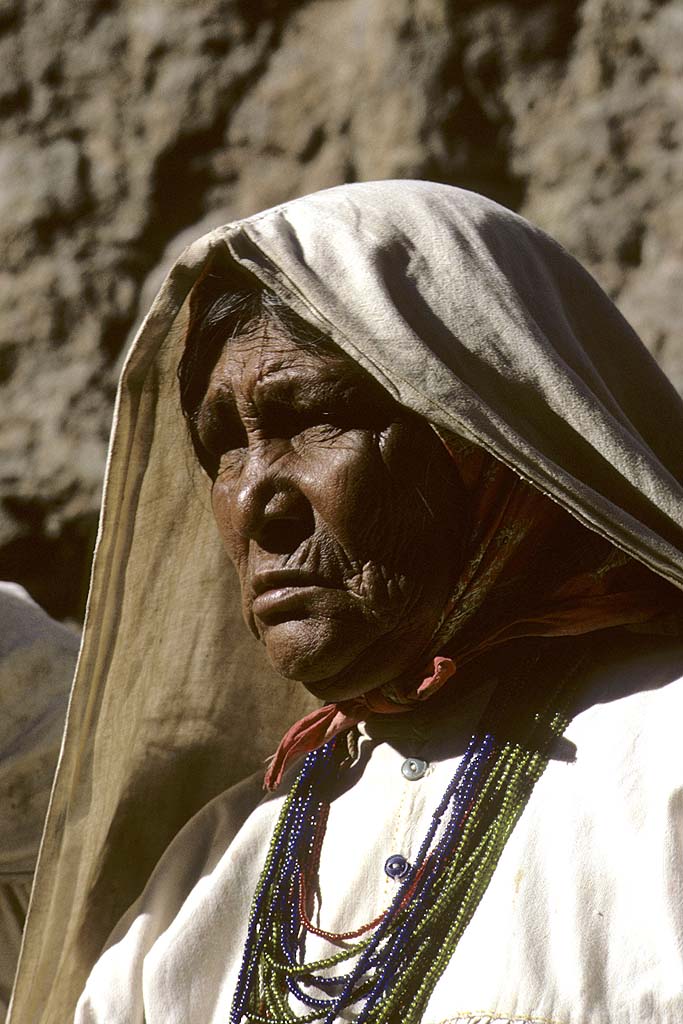 Tor Eigeland - Tarahumara Indian woman presiding over Easter celebration. Chihuahua, Mexico. W3381